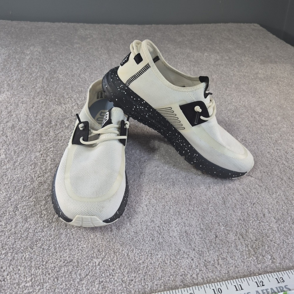 HEYDUDE Men's Sirocco M Sport Mode White/Black Size 7 Shoes Speckled Midsole